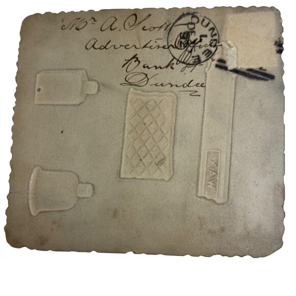 Antique 1892 Christmas Sentiment Postcard With Embossed Glue Gum Dye Humor - Picture 2 of 14